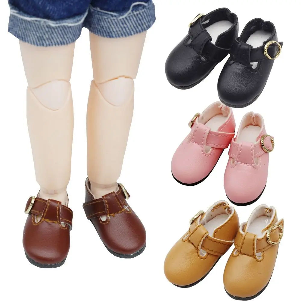 Fashion PU Leather Doll Shoes Cute Handmade PU Leather Shoes Cartoon Doll Cosplay Accessories for 15cm Doll