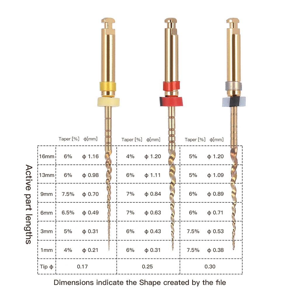 AZDENT Dental Niti Files Endodontic Root Canal X1-X3 File 25mm for Shaping & Cleaning the Root Canal System