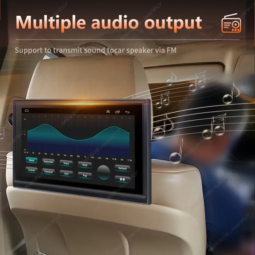 نظام أندرويد 8Core 2G + 32G مسند رأس السيارة شاشة تعمل باللمس مراقب المقعد الخلفي لاعب دعم HDMI AV USB مرآة ربط عرض FM ستيريو