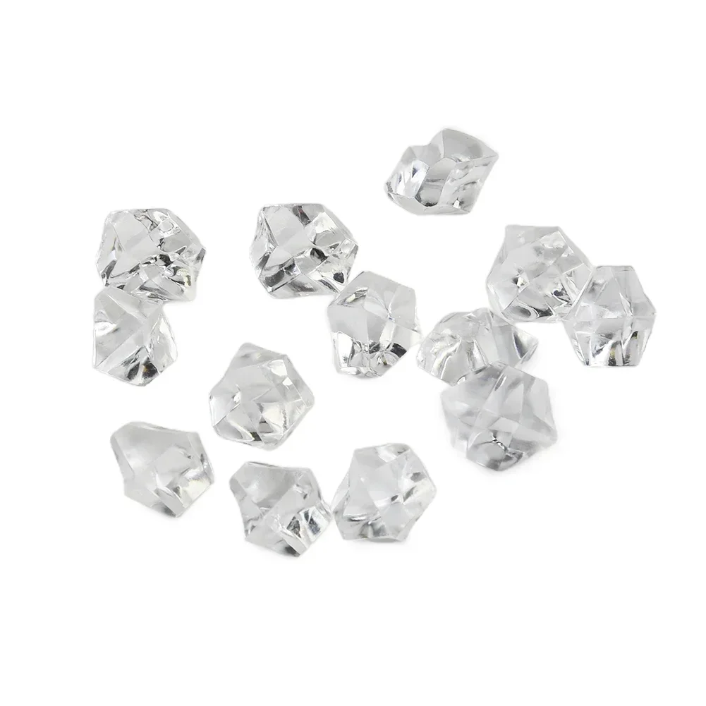 1000 개 11x14MM 투명 아크릴 다이아몬드 크리스탈 얼음 바위 돌 꽃병 보석 창 웨딩 파티 장식 색종이 테이블 분산 비즈
