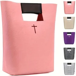 Women's Bag New Felt Handbag Cross Hollow Business Promotion Gift Bag Thickened Magnetic Buckle Felt Bag Woman Handbag Storage