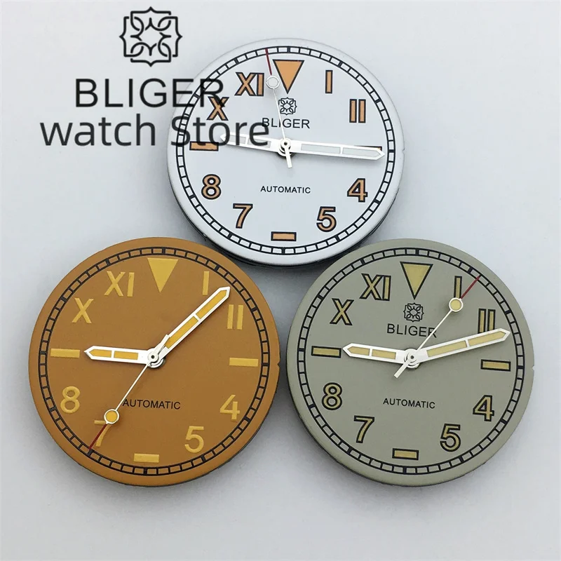 إكسسوارات ساعة بليجر دايت ، مضيئة ، مؤشر روماني ، يد ، أسود ، رمادي ، أبيض ، ذهبي ، مناسب لـ NH35 ، حركة NH36 ، 29