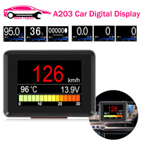 A203 a203 OBD2 On-board Computer Car Digital Computer Trip Display Speed Fuel Consumption Temperature Quick Battery Charger