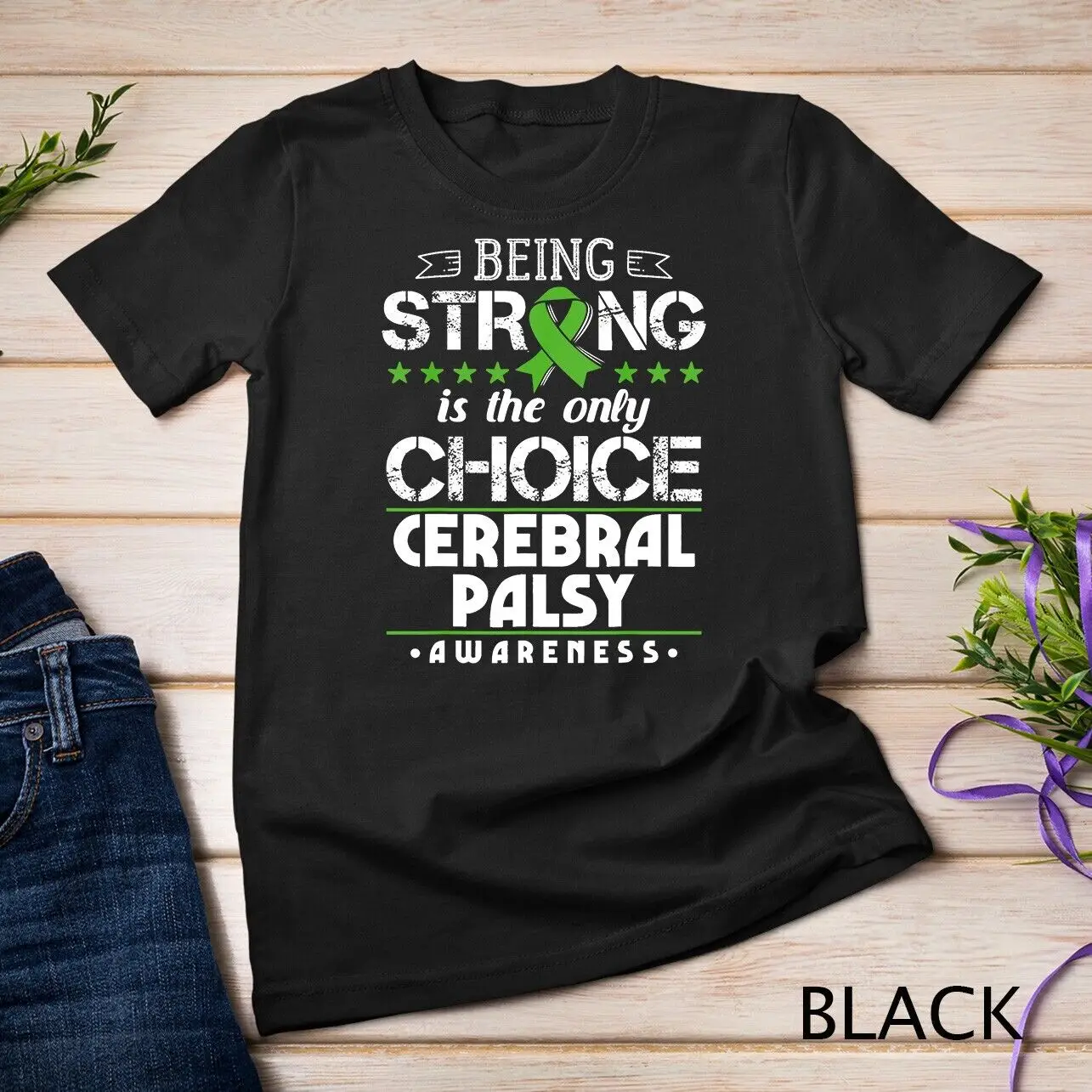 Green Ribbon - Cerebral Palsy Awareness Unisex T-shirt