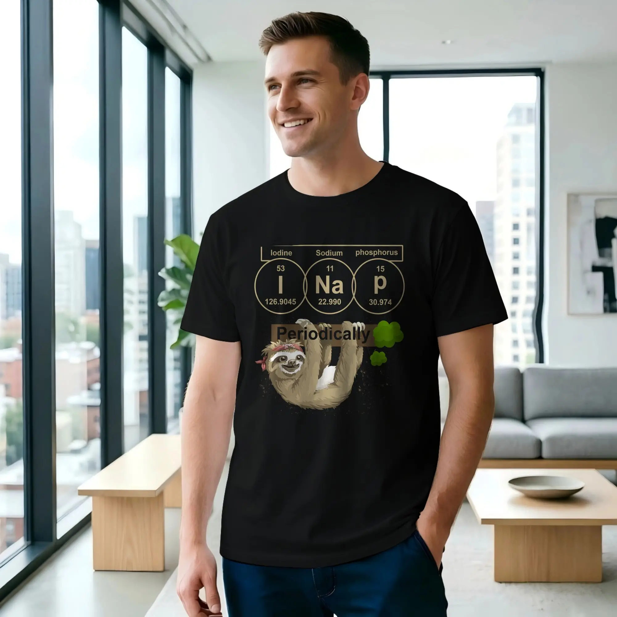 I Nap Periodically Men's T Shirts Science Crazy Tee Shirt Short Sleeve O Neck 100% Cotton Printed Clothing T-Shirt