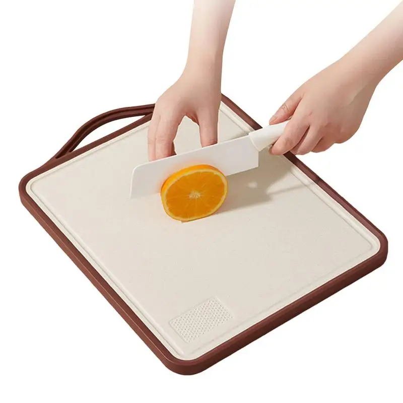 

Double Sided Cutting Board Stainless Steel And Straw Chopping Board 1612 Inch Cutting Board For Kitchen Food-Grade Meat Cutting