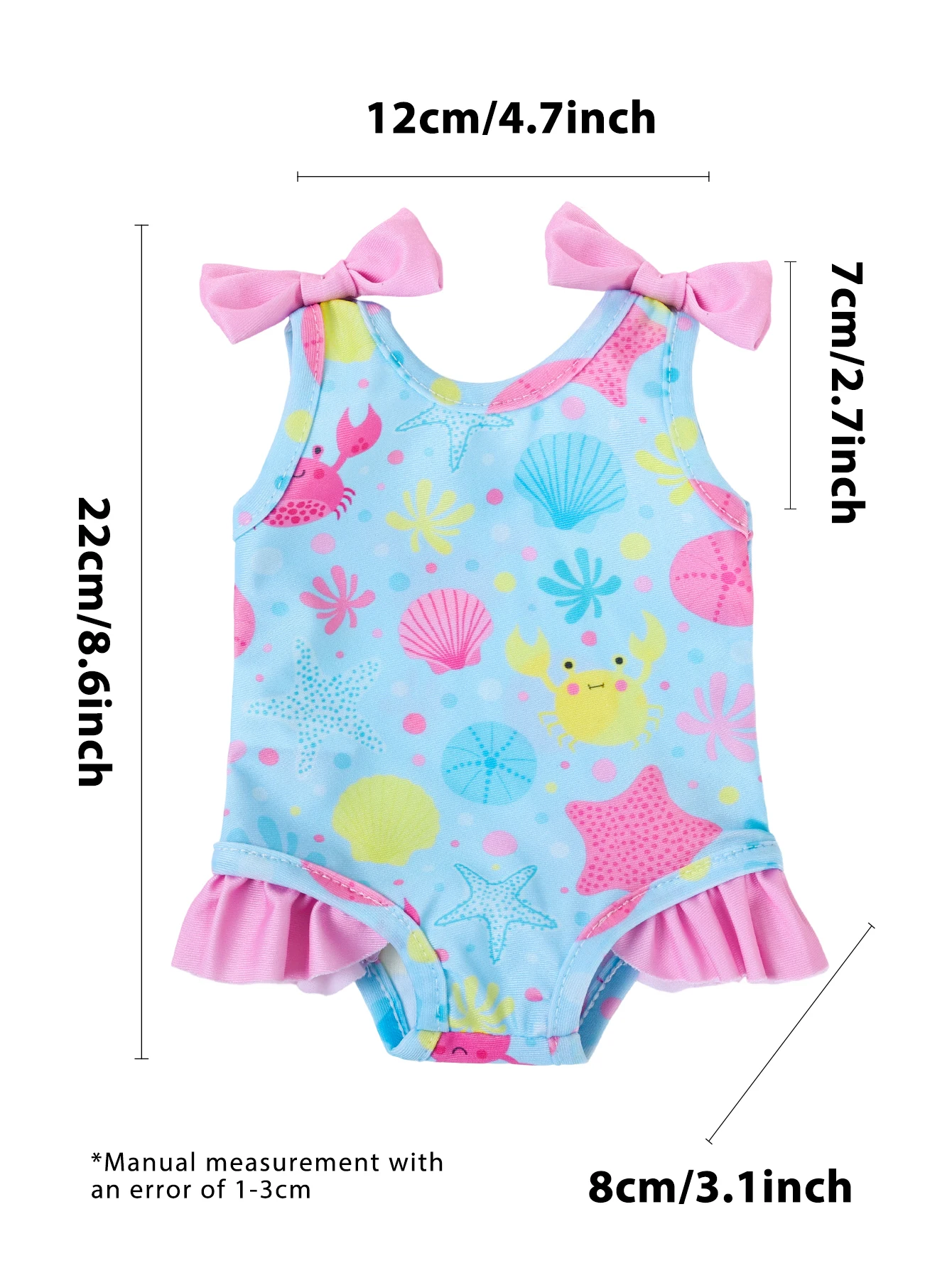 Sommer-Bikini-Puppenkleidung für 16-18 Zoll Babypuppen 2026 Neu 40-45cm Reborn-Puppenkleidung Mädchenspielzeug – Detail 8