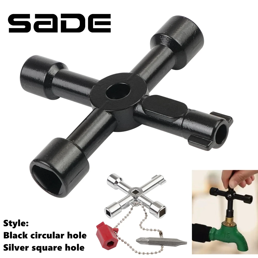 Llave triangular de 4 vías, llave Universal para armario eléctrico, llave de utilidad, apto para grifo, medidor de Gas, válvula, apertura de espitas