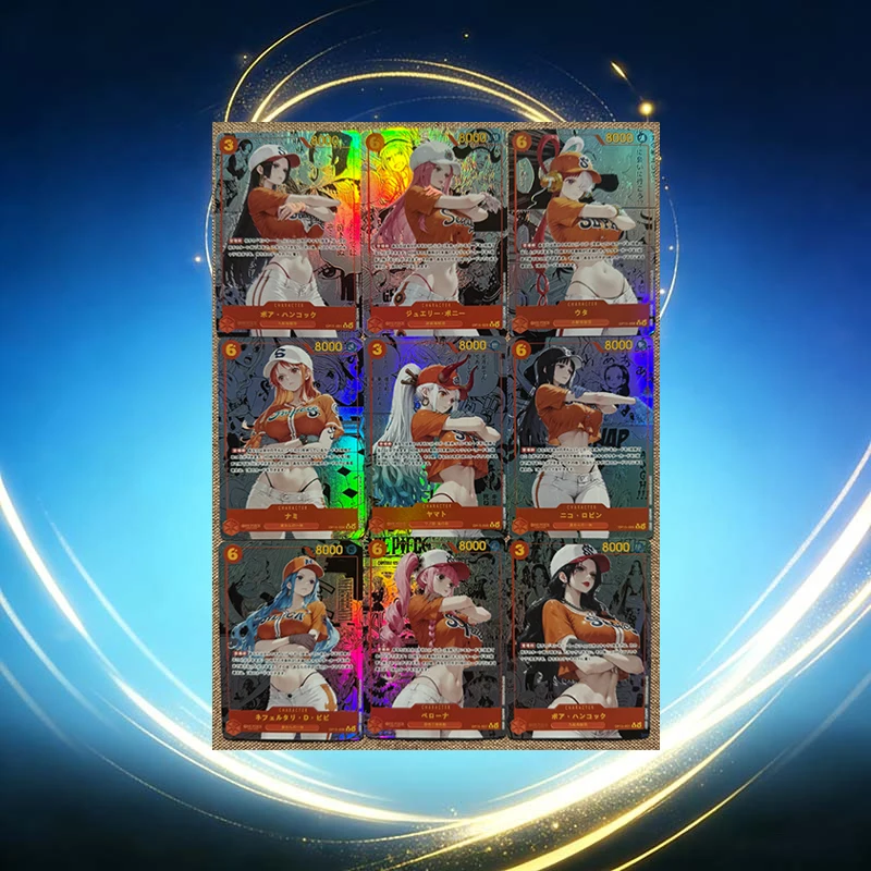 Anime One Piece Diy Homemade Refracted Laser Color Flash Cards Nami Nico Robin Boa Hancock Yamato Uta Vivi Collection Cards view 6