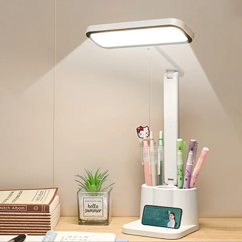 

LED Desk Lamp 3 Levels Dimmable Touch Night Light USB Rechargeable Eye Protection Foldable Table Lamp For Bedroom Bedside Desk