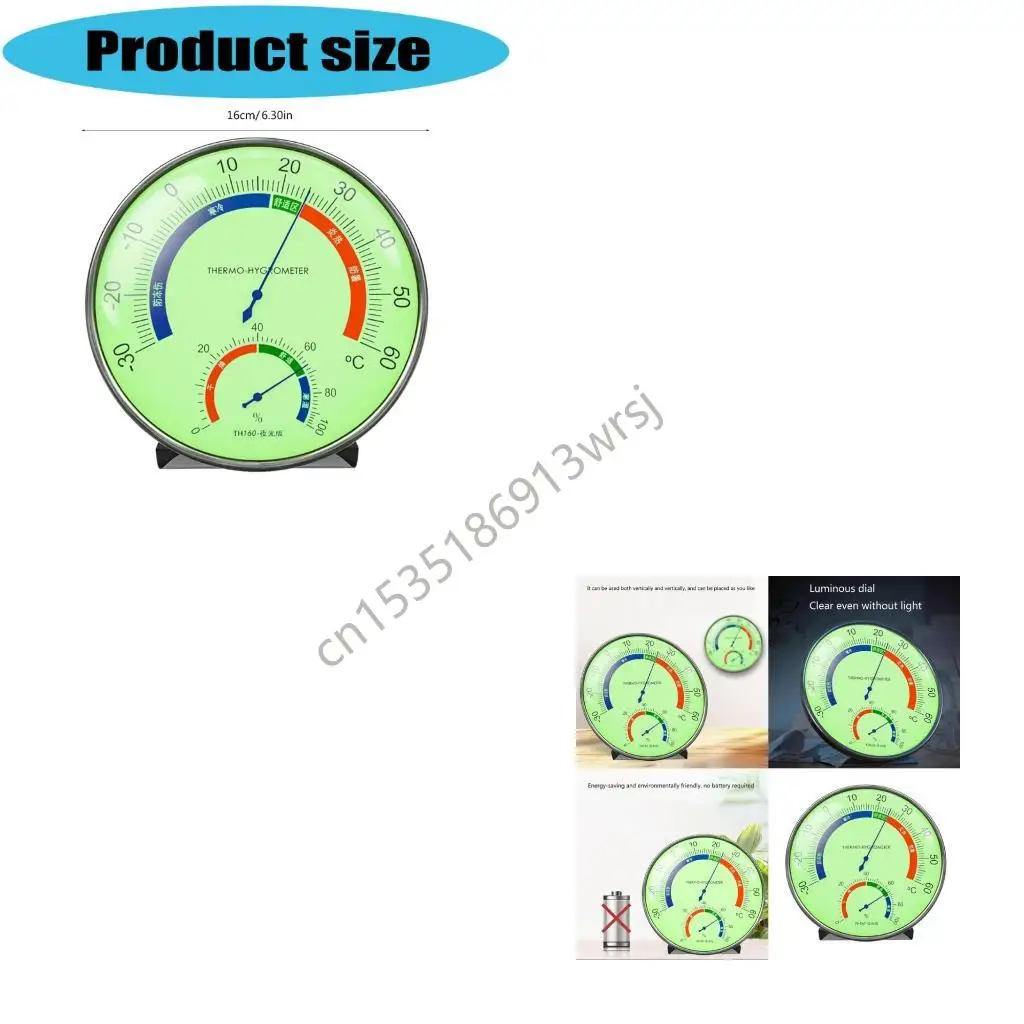 

G5GB Stainless Steel Temperature Humidity Monitor Pointer Hygrometer Thermometers