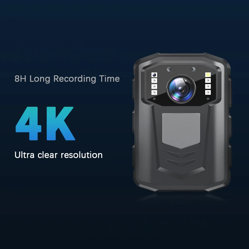 Z08 4K كاميرا صغيرة مسجل فيديو أضواء حمراء زرقاء وامض 2500mAh 8H وقت طويل تسجيل للرؤية الليلية HD كاميرات الفيديو