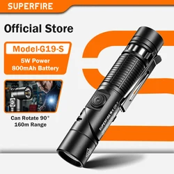 SUPERFIRE G19-S Magnetic Work light 90° Magnet Headlamp USB Rechargeable LED Head Flashlight for Outdoor Emergency Maintenance