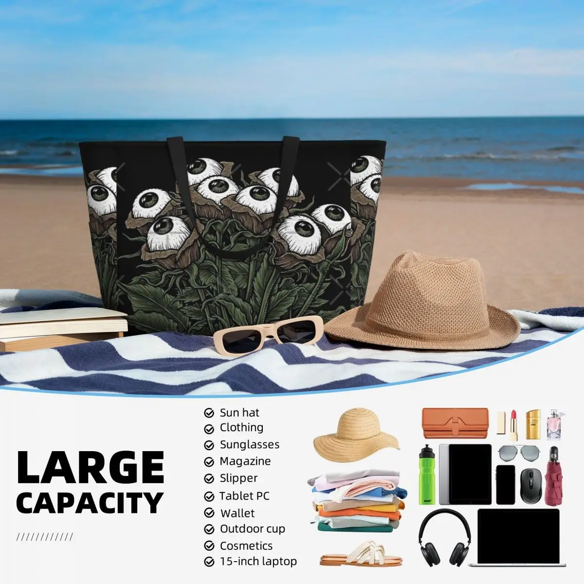 Monster Bouquet borsa da viaggio da spiaggia, borsa Tote Shopping alla moda borsa a tracolla quotidiana modello Multi-stile