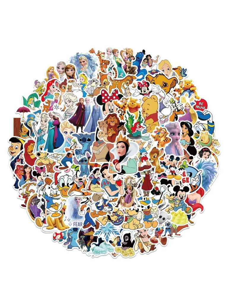 AliExpress 50PCS Disney Classic Cartoon Character Waterproof Graffiti Stickers for Helmet Bicycle Hand Account Pencil Case Decals
