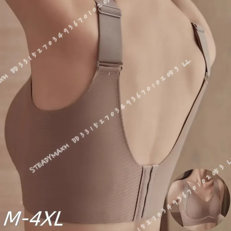 3Pcs Set Women Push Up Bra Wireless Lift Seamless V Neck Ribbed Bralette Plus Size M 4XL Lingerie Intimates Underwear