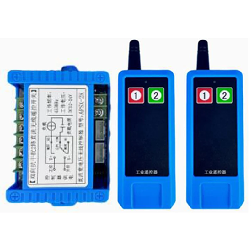 DC12V 24V 48V 2CH 433MHz Relay RF Bidirectional Wireless Remote Control Switch For Motor,Electric door,window, gate, Elevator