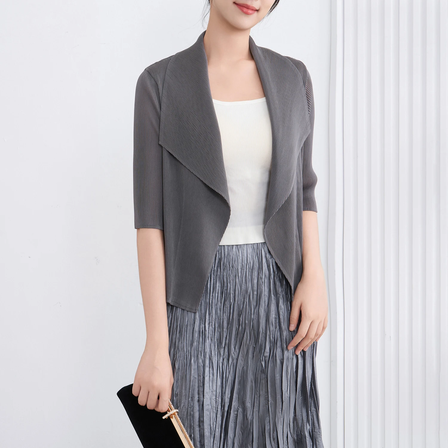 2025 New Miyake Pleated Cardigan Women's Casual All-match Jacket