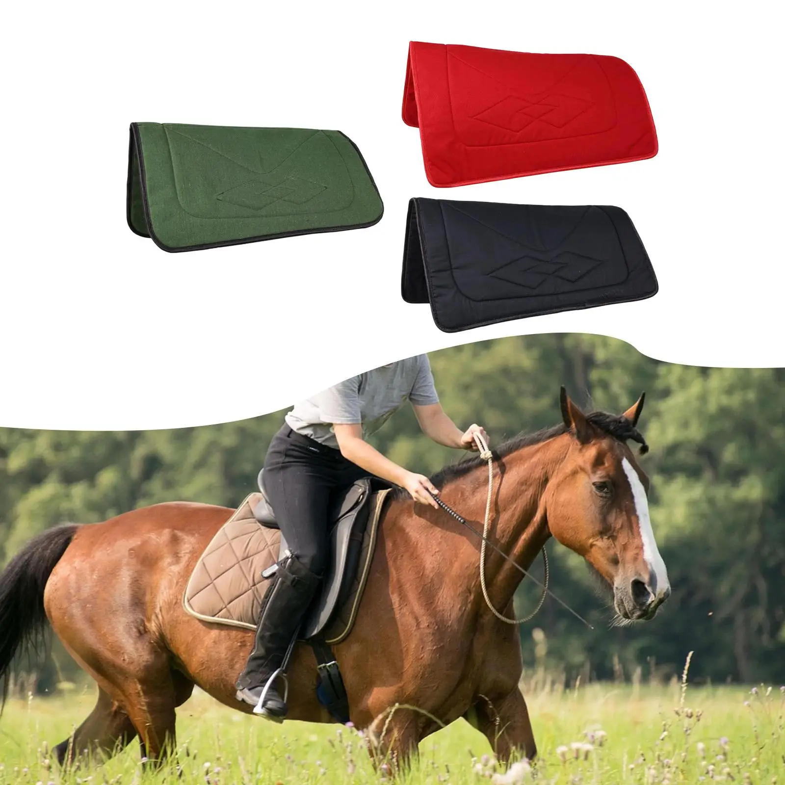 

Soft Wool Felt Saddle Pad for Horses Non Slip Riding Cushion Equestrian Gear for Outdoor Exercise