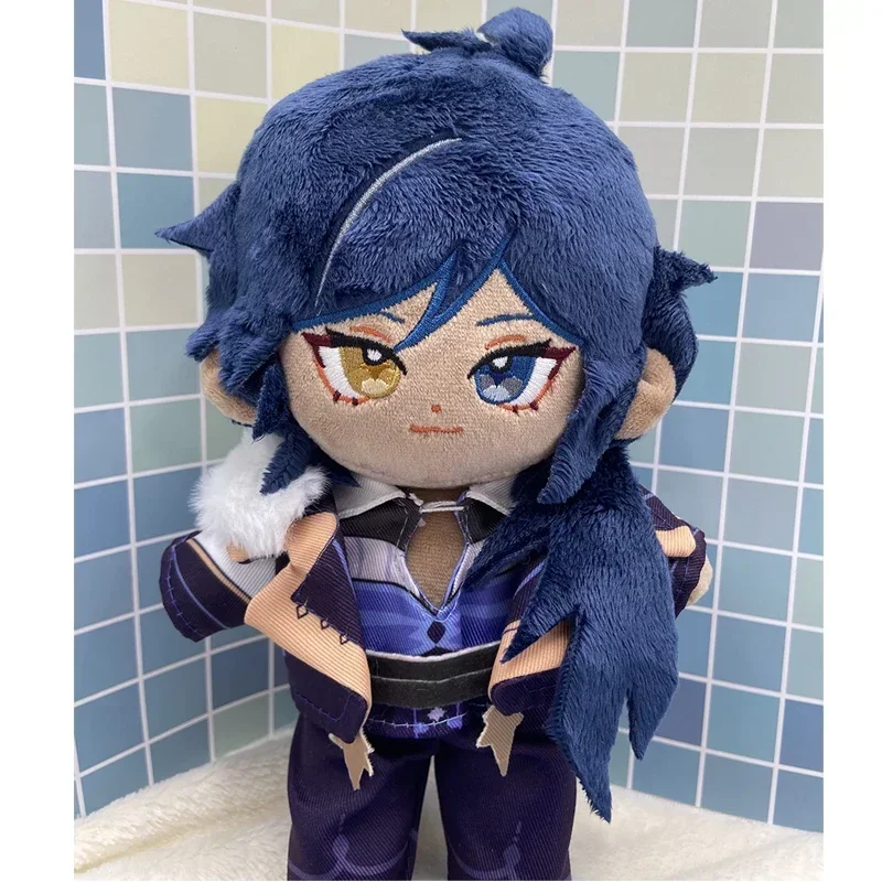 게임 Genshin Impact Kaeya 봉제 인형 박제 장난감 봉제 인형 만화 파란 머리 소년 변경 정장 복장 의류 장난감 베개 선물