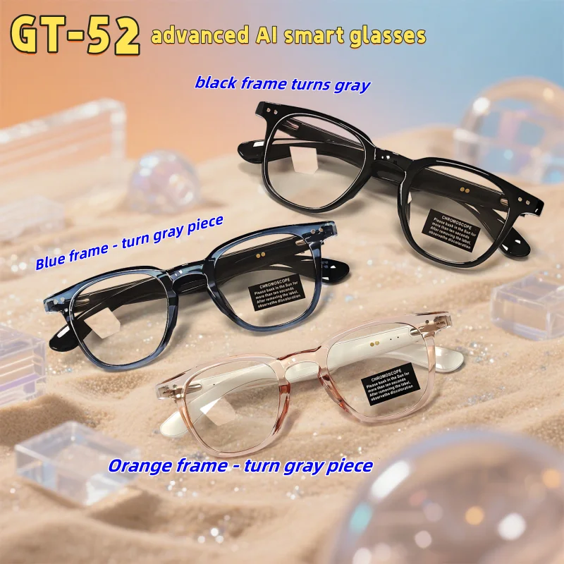 

Bluetooth Smart Glasses AI Translation Object Recognition with Camera for Taking Photos Voice Assistant Calling and Music