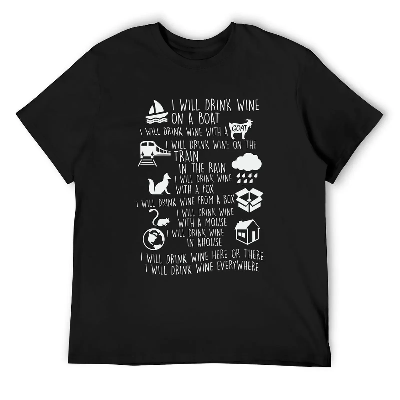 

I WILL DRINK WINE ON A BOAT T-Shirt summer tops T-shirts oversize graphic shirts plus size clothes Men's t shirts