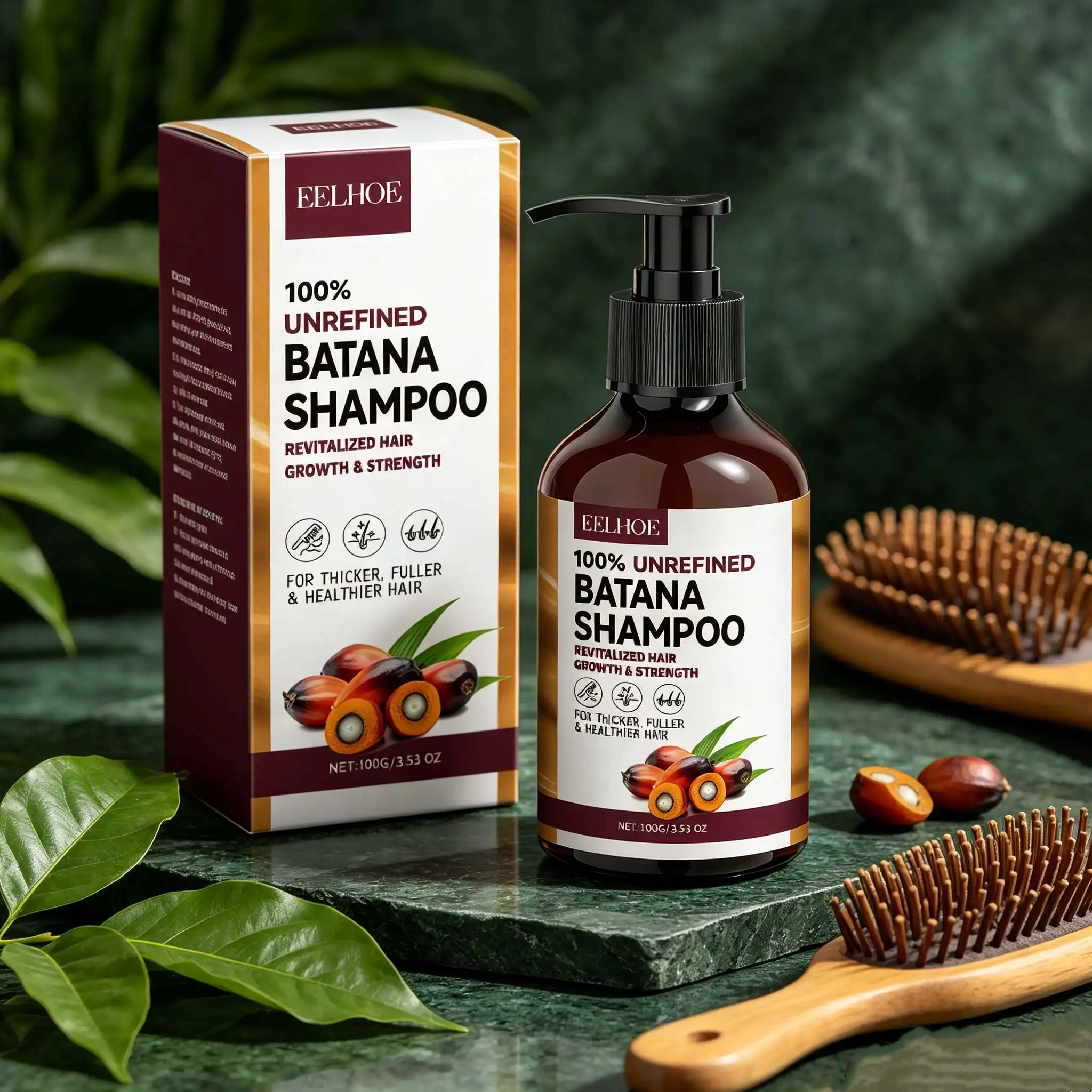 Organic Batana Oils Shampoo Treatment Damaged Split Hair Reduce Hair Loss Deep Cleansing Nourish Hair Care Growth Shampoo 100g