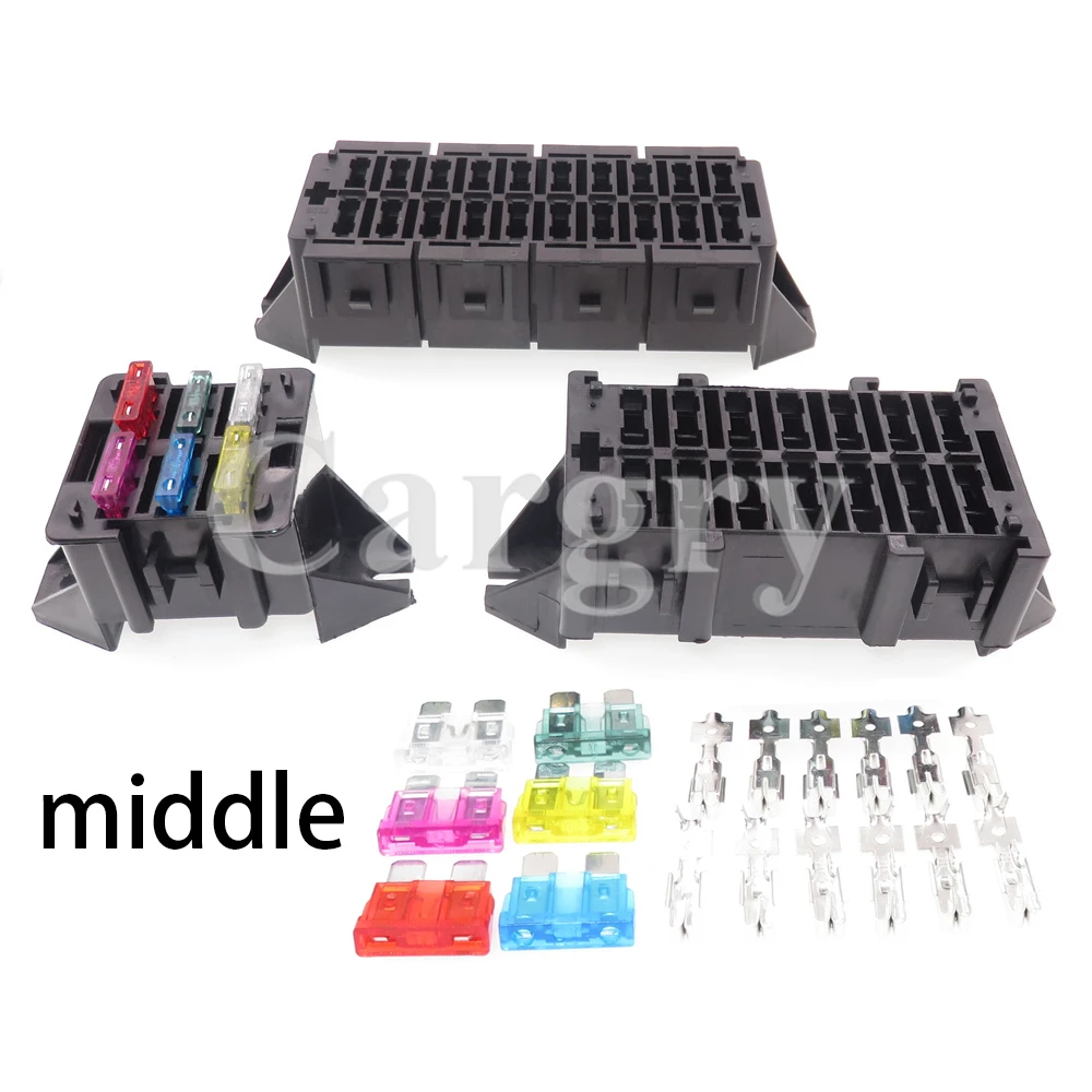 1 Set 6 14 20 Ways Auto Multi-circuit Assembly Control Box with Terminals AC Assembly Car Fuse Holder Box Blade Fuse Block