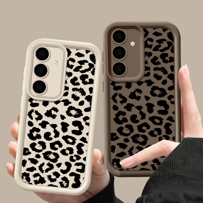 Leopardenmuster Silikonhülle für Samsung Galaxy S26 S25 S23 Ultra S24 FE A57 A56 A55 A16 A17 A18 A37 A15 5G Weiche TPU Handyhülle – Detail 2