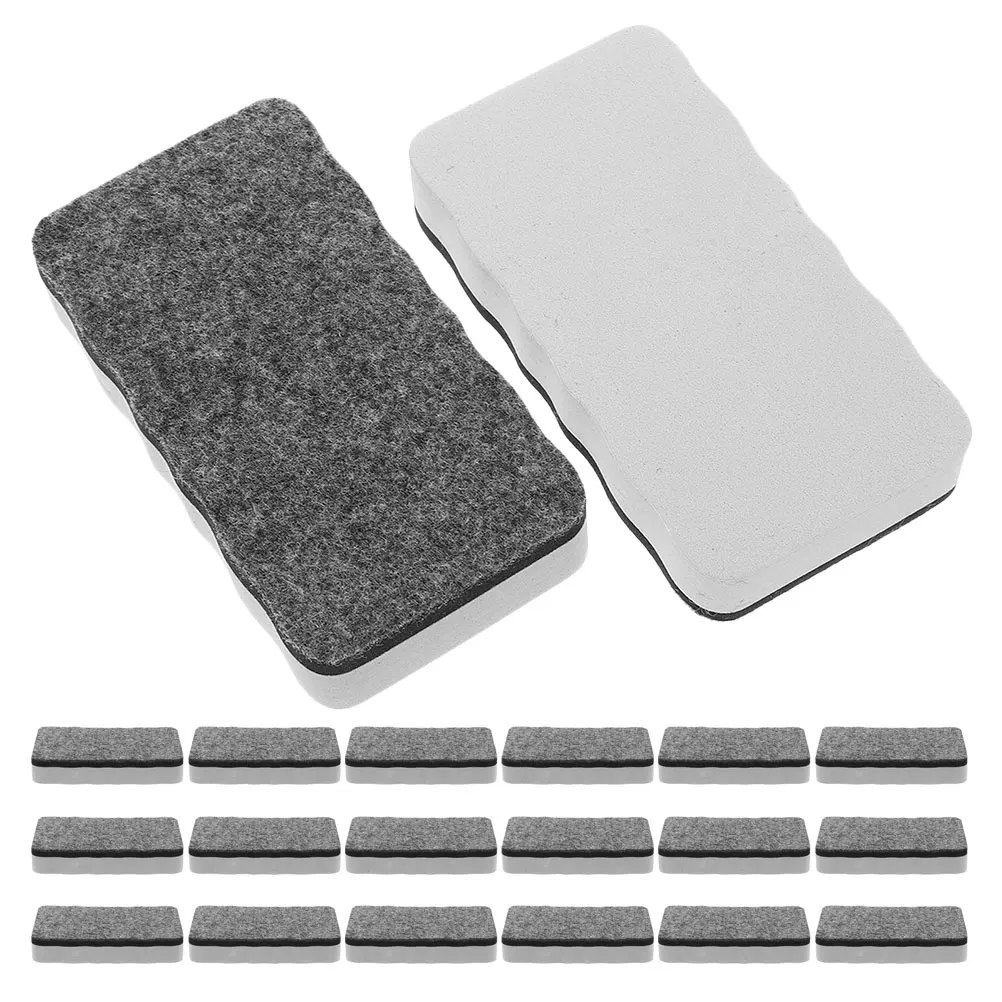 

20pcs Magnetic Whiteboard Erasers EVA Felt Dry Erase Board Cleaner Reusable Chalkboard Eraser for Classroom Office School Use
