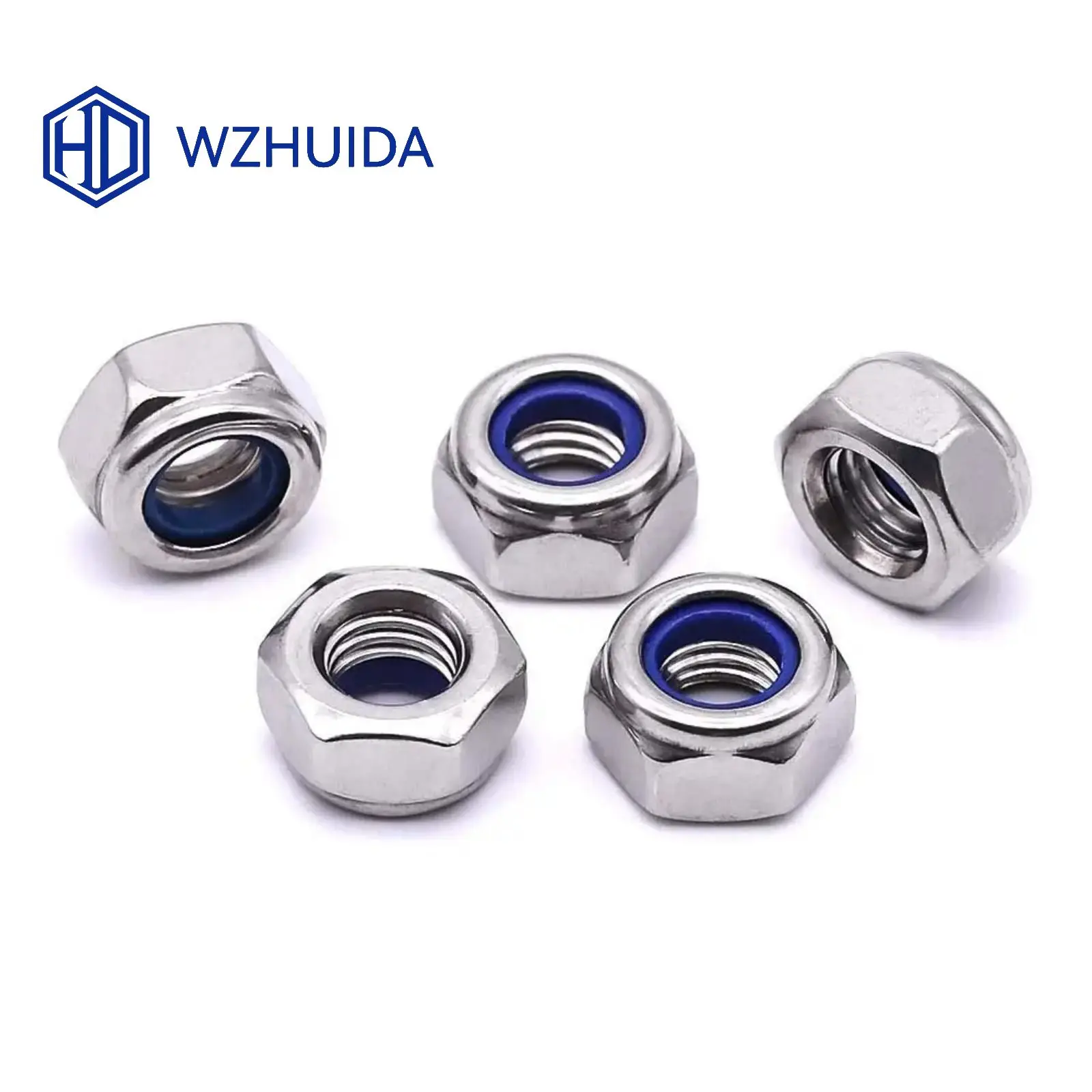 2-50pcs DIN985 M2 M2.5 M3 M4 M5 M6 M8 M10 M12 304 Stainless Steel Hex Nylon Self-locking Nuts Locknut Slip insert Lock Nut