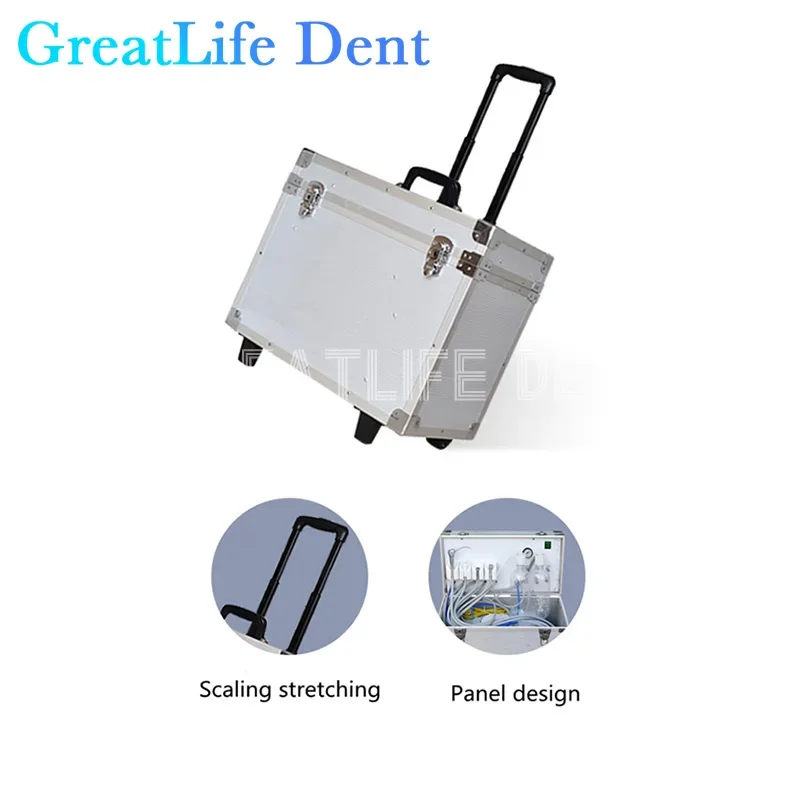 GreatLife Dent All in One Mobile Portable Dental Unit with Air Compressor Surgery Turbine Units Dentistry Lab Tools Equipment