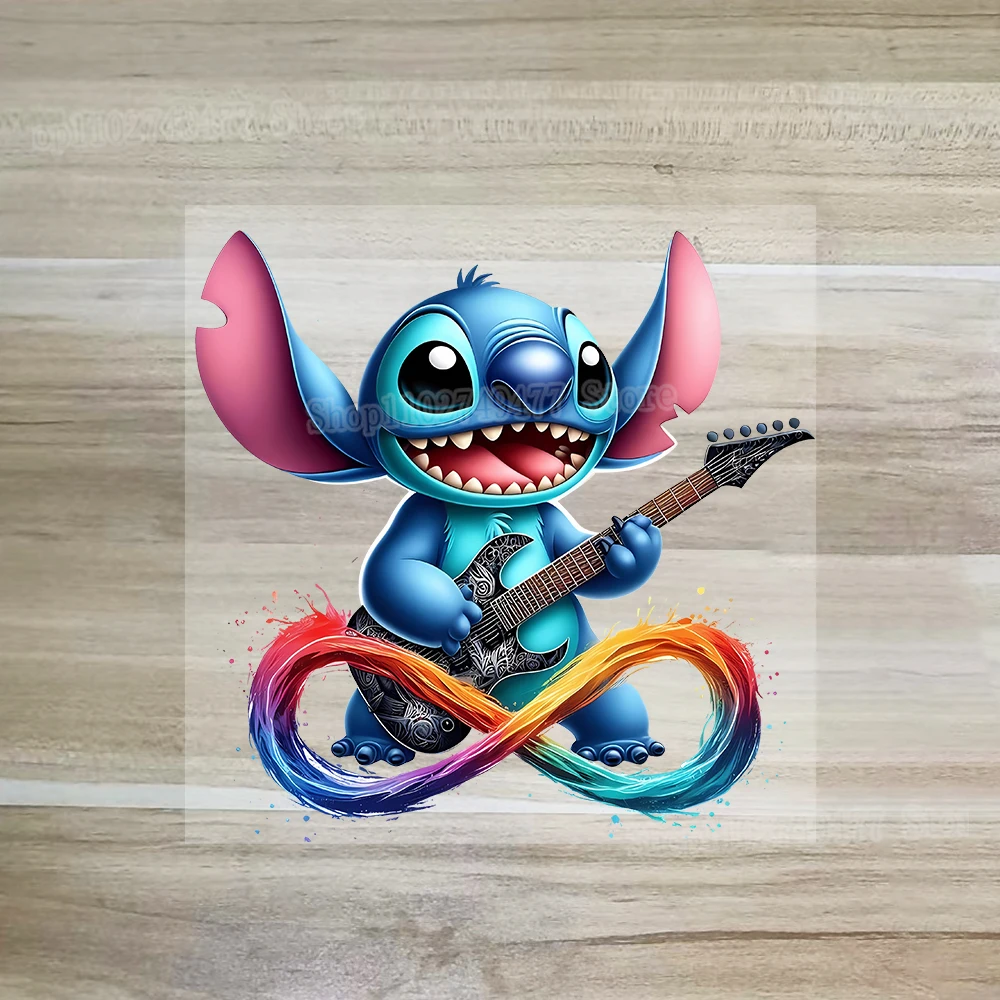 Disney&Stitch Iron Patch Sticker Cartoon Creative Clothes Hats DIY Stickers Water Washed Hot Stamping Stickers Adhesive Paper