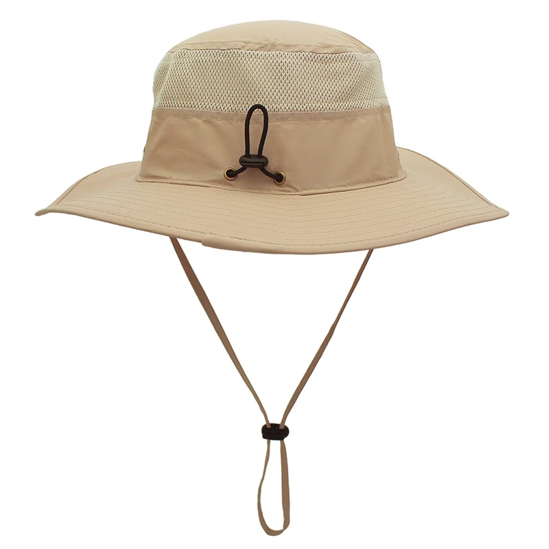 Outfly Summer Bucket Hat Breathable Quick-drying Outdoor Sunhat Adjustable Wide-brimmed Leisure Travel Men\'s Panama Hat