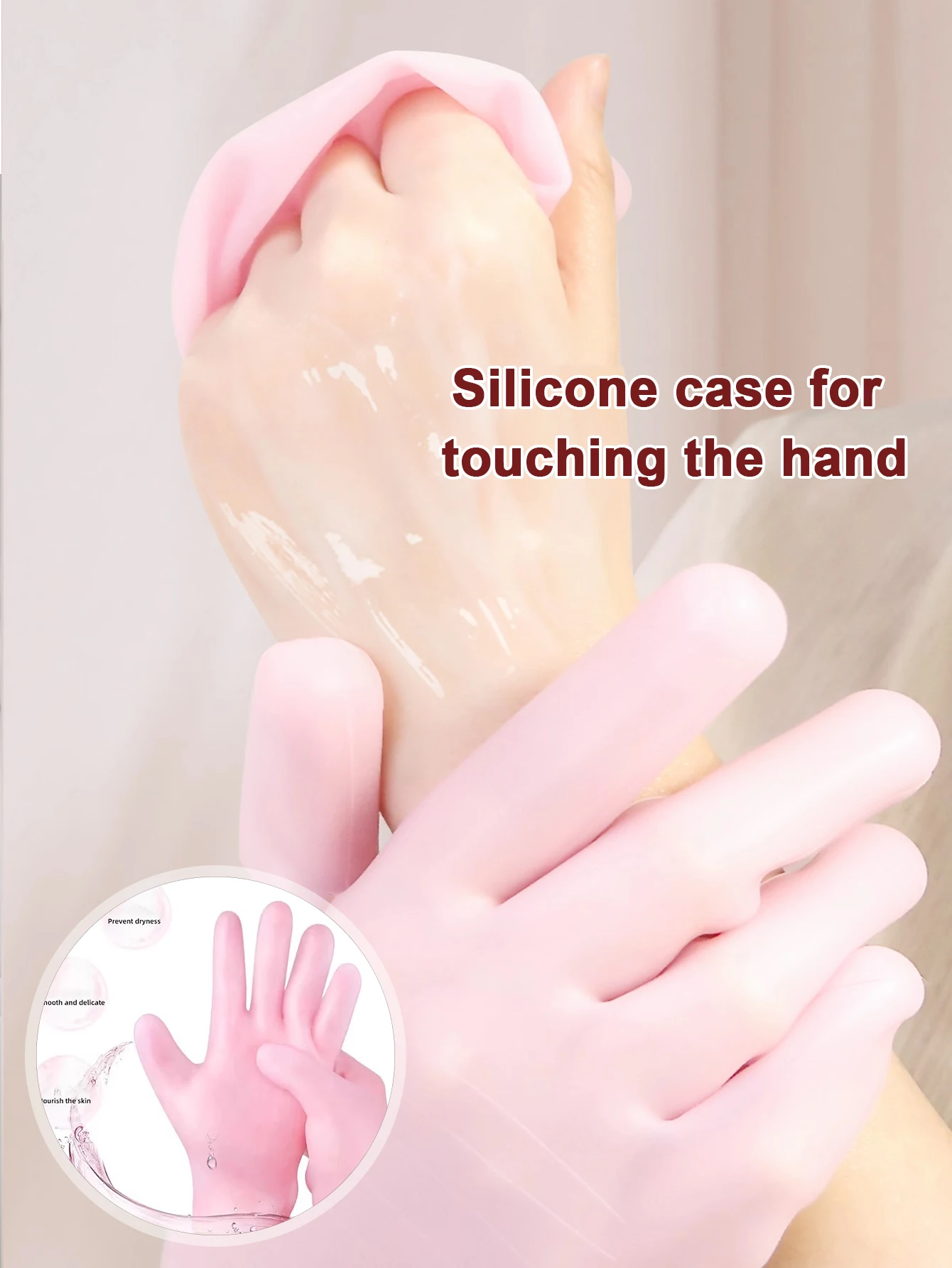 Silicone Moisturizing Gloves Hand Mask for Overnight Anti-Aging Treatment Reusable Washable Dry Skin Care