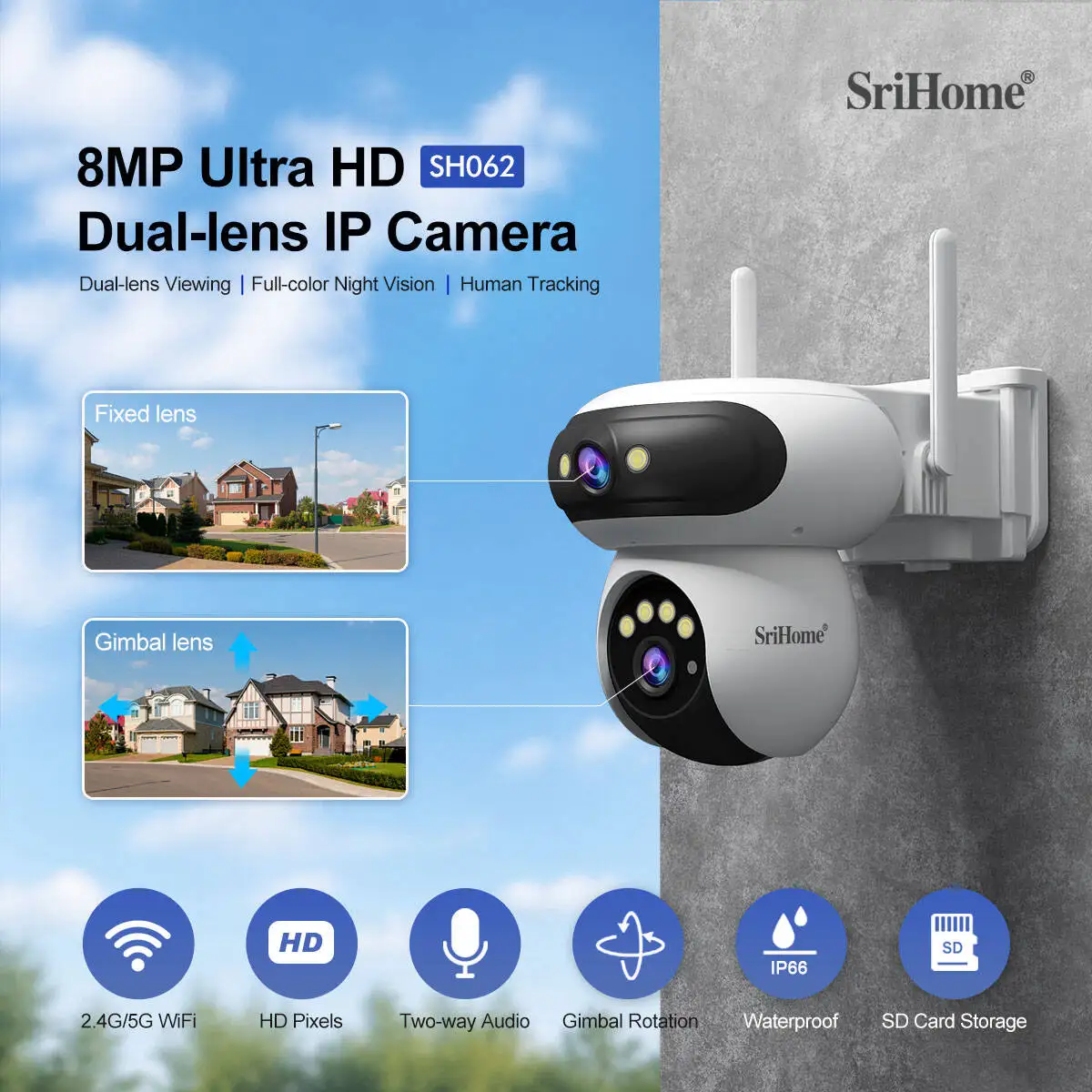 telecamera-ip-dome-srihome-sh062-8mp-a-doppia-lente-wifi-dual-band-24g-5g-rilevamento-ai-umanoide-sicurezza-domestica-rilevamento-pianto-monitoraggio-bambini-cctv