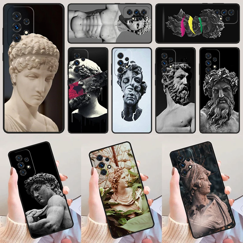 

Греческий бог, статуя лица для Samsung Galaxy A52 A72 A73 A20e A21S A50 A70 A11 A12 A42 A31 A40 A51 A71 A32 A80 A91, чехол для телефона