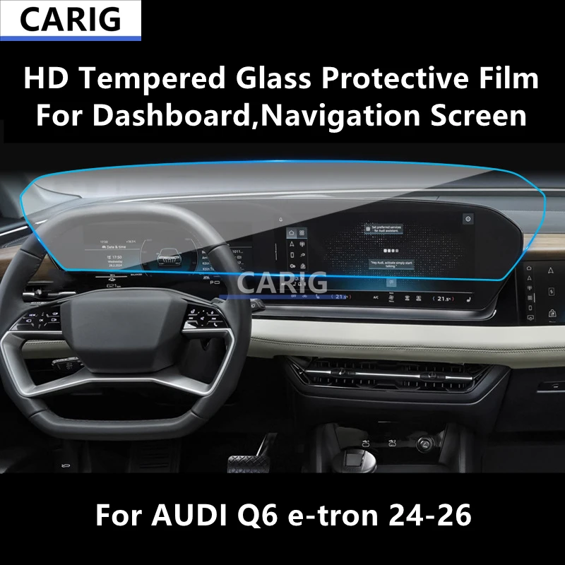

For AUDI Q6 e-tron 24-26 Dashboard,Navigation HD Tempered Glass Protective Film Anti-scratch Repair Film Accessories Refit