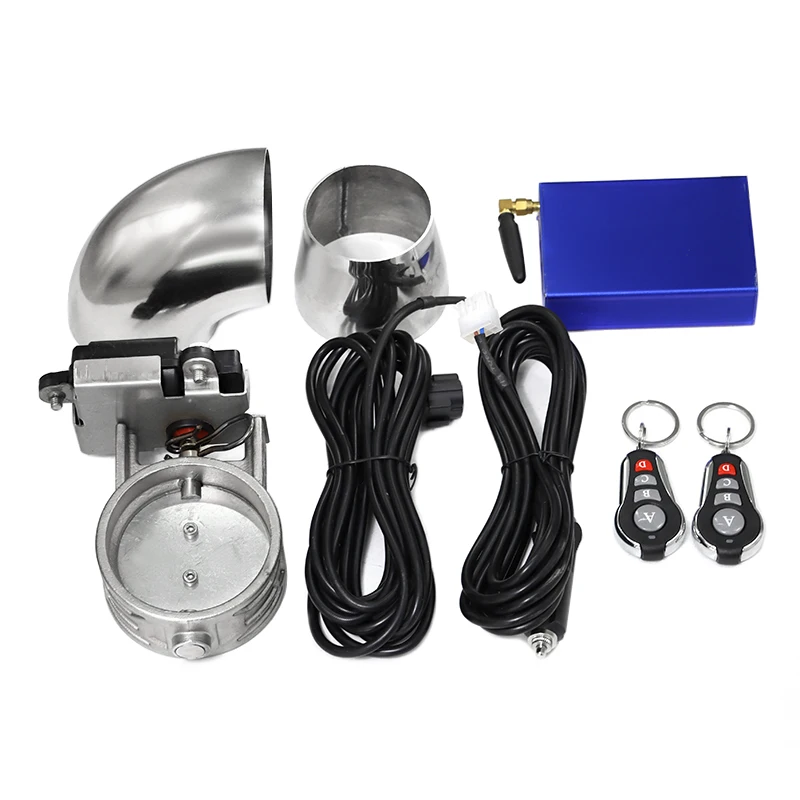 

Комплект электронного клапана выхлопной трубы автомобиля, универсальный многоугольный режим, 51 63, 76 мм, устройство контроллера, комплект дистанционного управления, переключатель контроллера