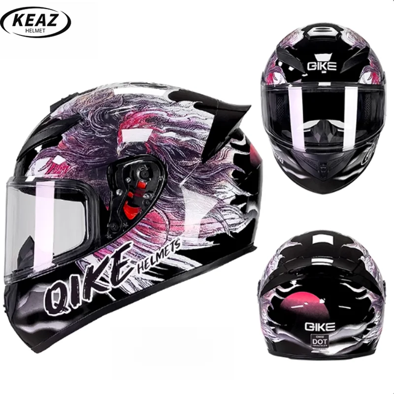 

Painted Sacred Bird Design Full Face Motorcycle Helmet Excellent Safety and Windproof Coping with Cold Climates All Seasons