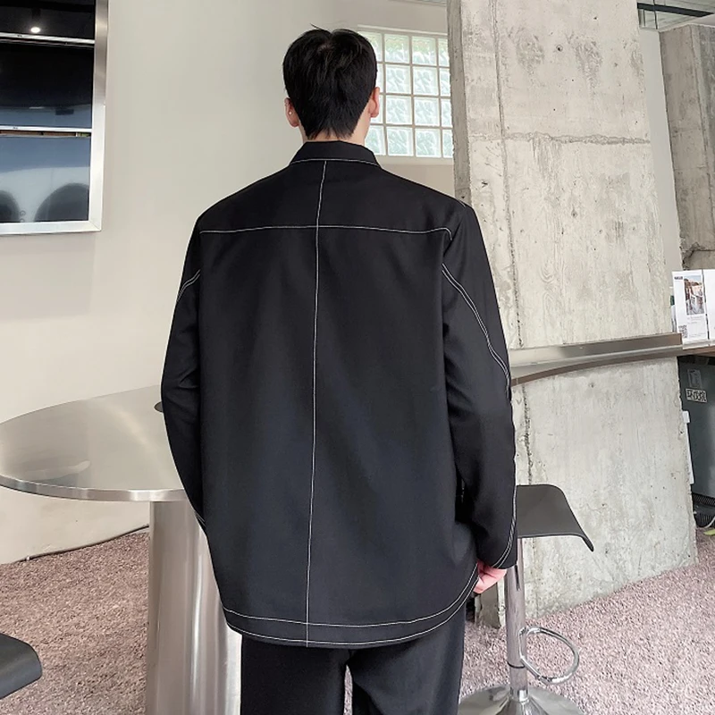 LUZHEN الأصلي شخصية التطريز مخطط مزدوج سستة سترة غير رسمية الرجال 2025 الخريف العصرية معطف الذكور وسيم JY4593 #4