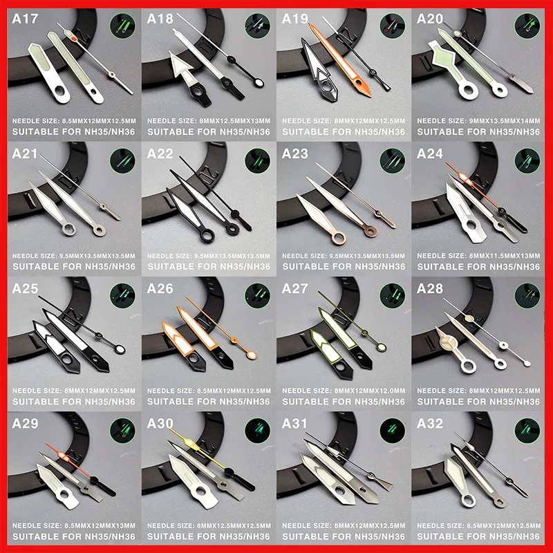 Hundreds of Pointer Luminous Benz/Seahorse/Machinery/Seiko Watches are Suitable for NH36 4R Movement nh35 Orange Hands