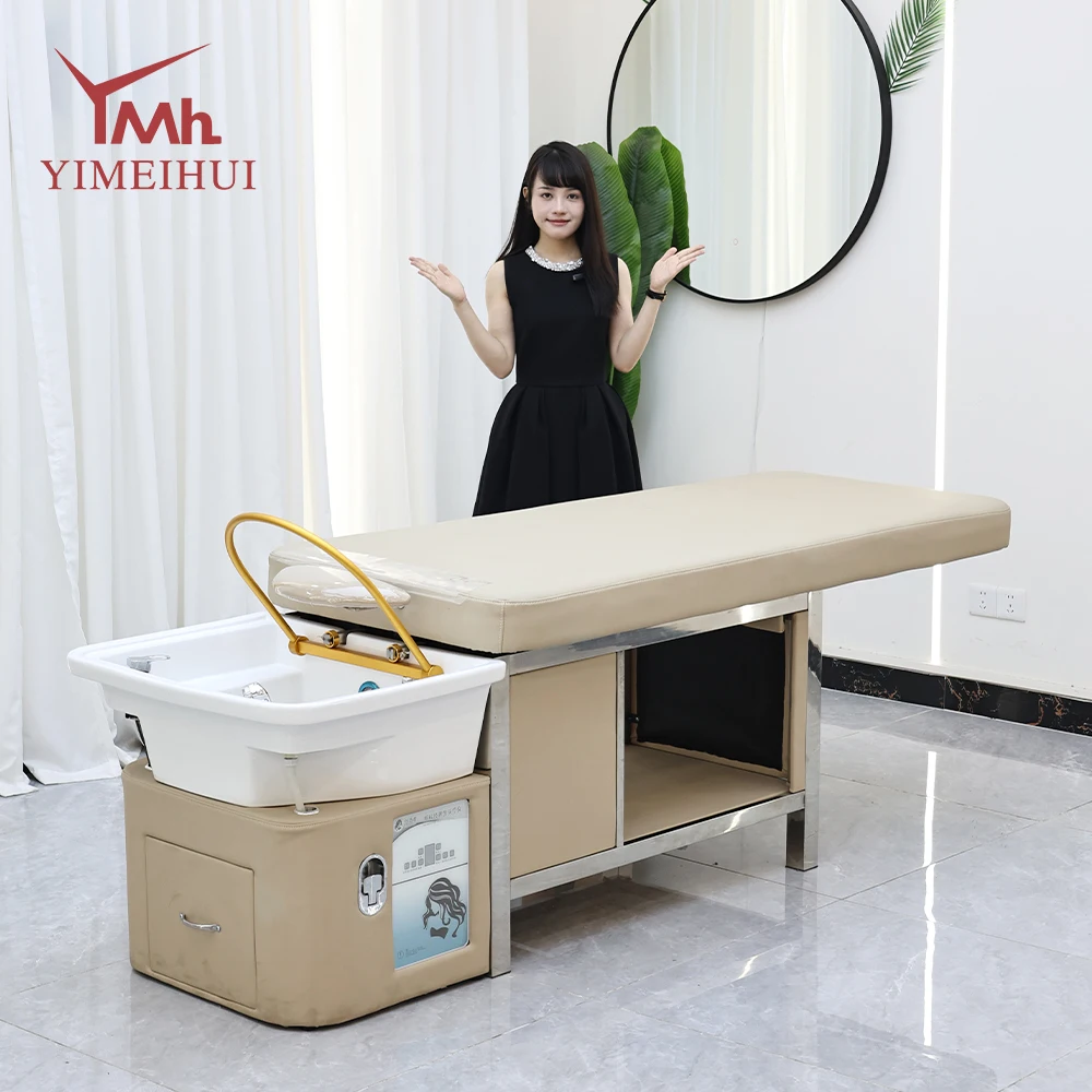 Wholesale Lay Down Water Circulation Extendable Hair Washing Head Spa Beds Massage Shampoo Beds