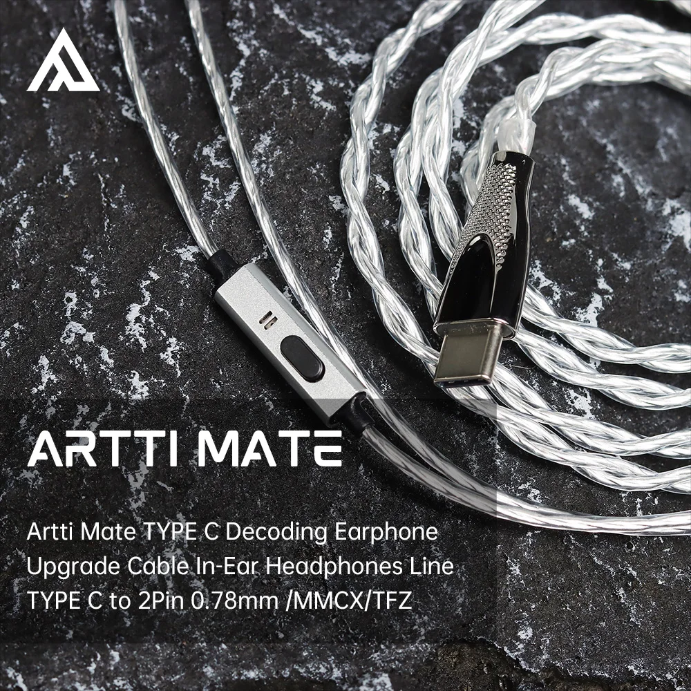 ARTTI Mate High-Quality Type-C Decoding Earphone Cable with Microphone Compatible with MMCX/TFZ/0.78mm Earphones In-Line Control