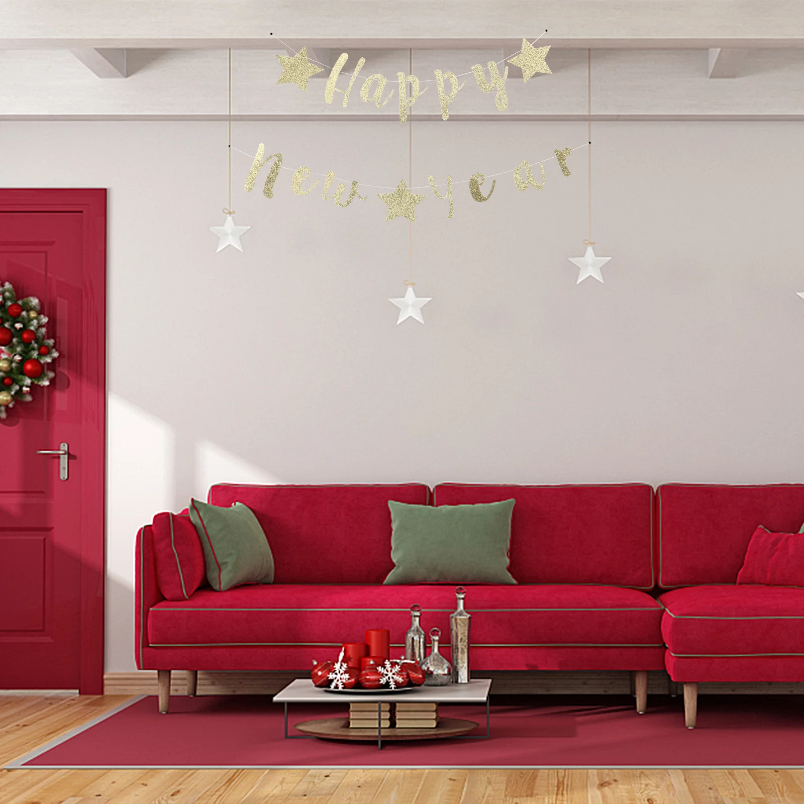 

1 Set New Year Garland Hanging Banner Party Decor Festival Background Props For Ceiling Wall Doorway Window Decoration New Years