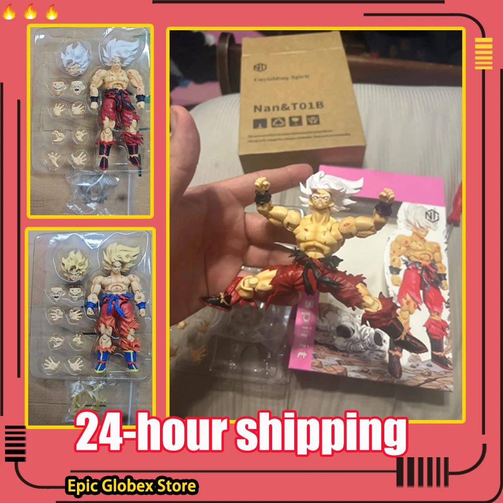 En Existencia, N&T Studio Dragon Ball SHF Super Saiyan Son Goku, Figura de Acción de Anime Articulada, Cuerpo Desnudo 3.0, Dañado en Batalla