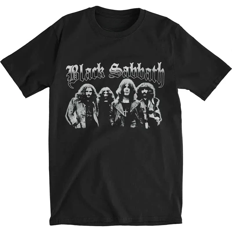 Unisex Black Sabbath Vintage Band Photo Print Pure Cotton Crew Neck T-Shirt, Summer Casual Short Sleeve Women And Men T-shirts