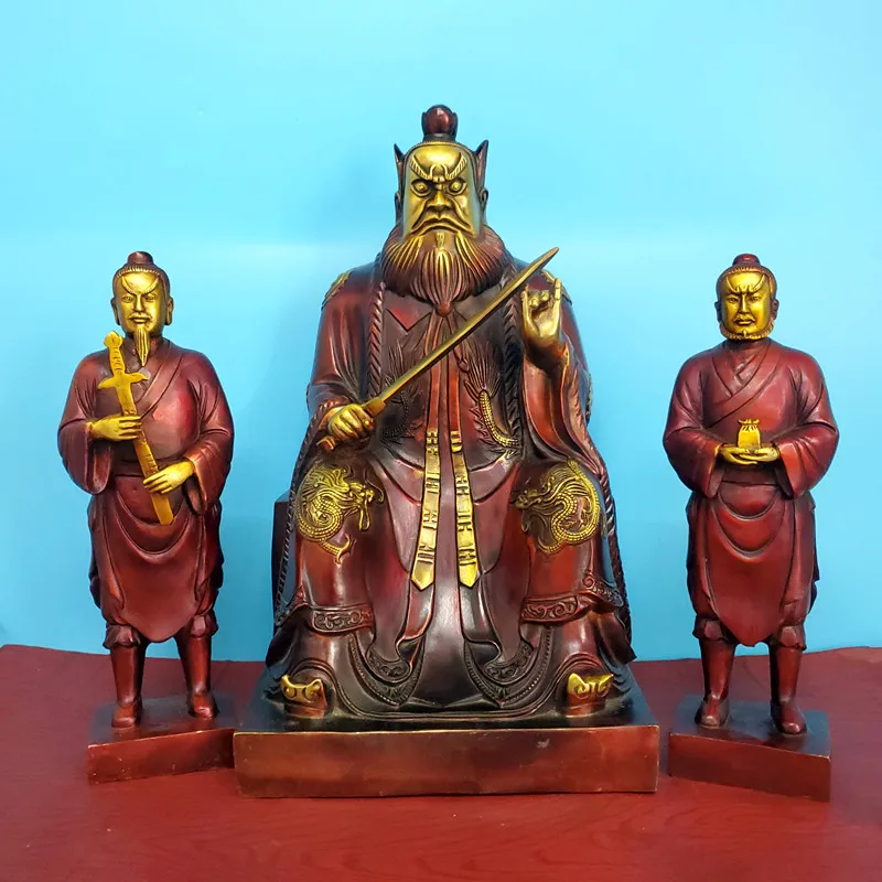 

Zhang Daoling, the bronze statue of Heavenly Master, two waiters, Taoist supplies, the bronze statue of Heavenly Master, the sta