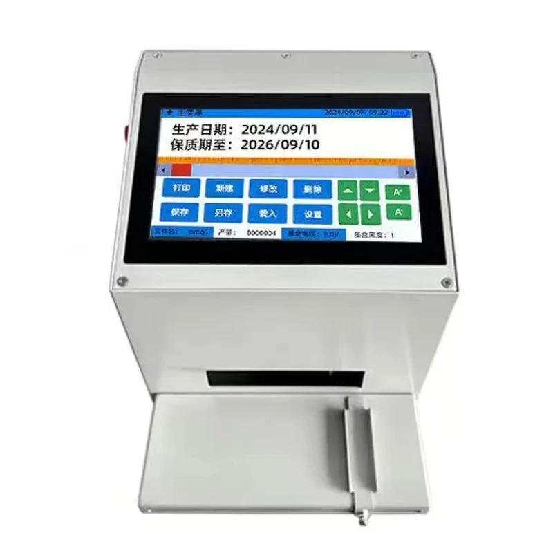 Text Bar Code Small Printer Labels Date Thermal Desk Printer12.7MM Printing Height Automatic Inkjet Coding Machine
