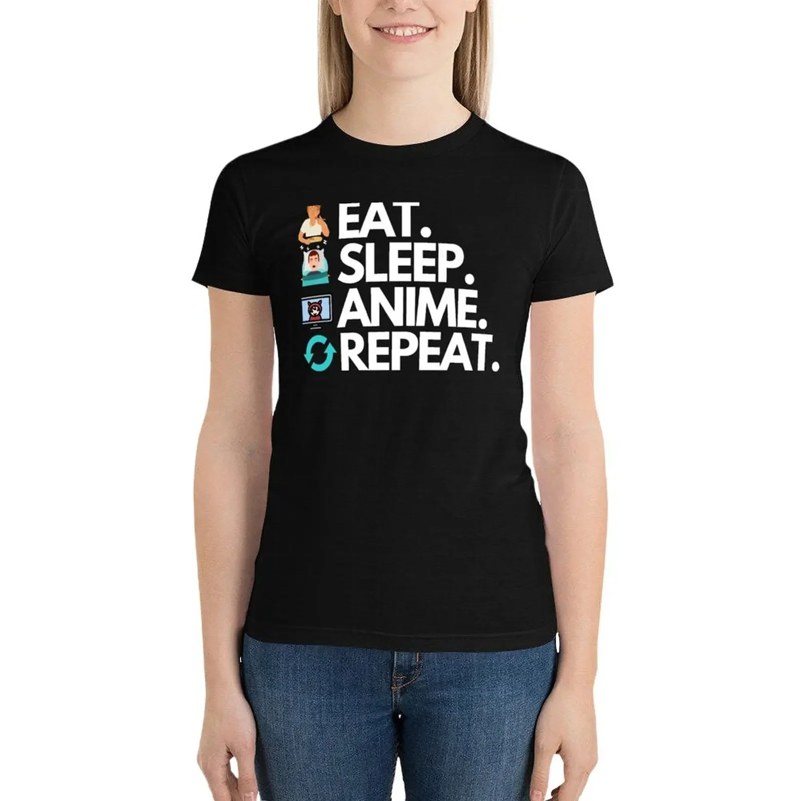 

Eat Sleep Anime Repeat , Anime Gift For Anime lovers T-Shirt shirts graphic tees t shirts for Women graphic